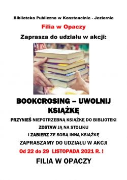 Bookcrossing w filiach w Słomczynie i Opaczy - 22.11.2021