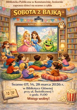 Seans filmowy dla dzieci z cyklu ,,Spotkanie z bajką'' w Bibliotece Głównej