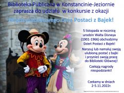 Międzynarodowy Dzień Postaci z Bajek, konkurs w Bibliotece Głównej - 5.11.2022