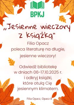 Polecamy książki na długie, jesienne wieczory 06-17.10.2025 r.