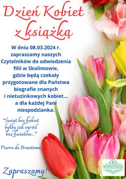 Dzień Kobiet z książką w filii w Skolimowie 08.03.2024 r.