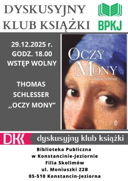 Dyskusyjny Klub Książki w filii w Skolimowie- 29.12.2025 r.