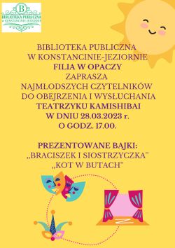 Teatrzyk kamishibai w filii w Opaczy- 28.03.2023 r.