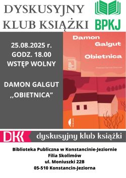 Dyskusyjny Klub Książki w filii w Skolimowie- 25.08.2025 r.