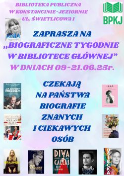 Biograficzne Tygodnie w Bibliotece Głównej 09-21.06.2025 r.