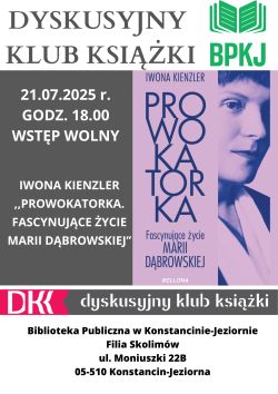Dyskusyjny Klub Książki w filii w Skolimowie- 21.07.2025 r.