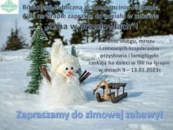 "Zima w przysłowiach" - zabawa dla Najmłodszych w filii na Grapie - 9.01.2023