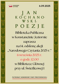 Narodowe Czytanie 2025: Jan Kochanowski. Poezje