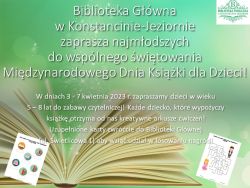 Międzynarodowy Dzień Książki dla Dzieci w Bibliotece Głównej 3-7.04.2023 r.