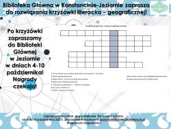 Krzyżówka literacko - geograficzna w Bibliotece Głównej - 4.10.2021