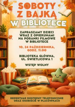 Seans filmowy dla dzieci z cyklu ,,Sobota z bajką'' w Bibliotece Głównej