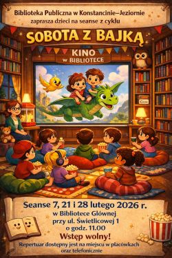 Seans filmowy dla dzieci z cyklu ,,Spotkanie z bajką'' w Bibliotece Głównej
