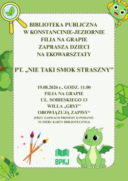 ,,Nie taki smok straszny'' - ekowarsztaty dla dzieci