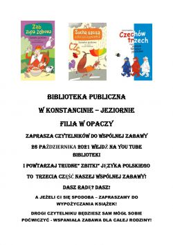 "Zbitki" języka polskiego w filii w Opaczy - 26.10.2021