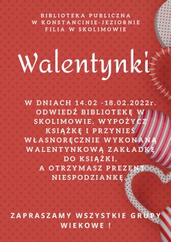 Walentynkowa zabawa w filii w Skolimowie - 14.02.2022