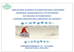 Zimowo - świąteczna zakładka do książki - konkurs w Bibliotece Głównej - 1.12.2021