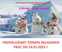 Konkurs ,,Zimowe rymowanki'' w filii w Słomczynie 07-24.01.2025 r.