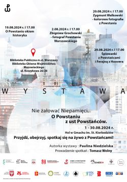 Multimedialna wystawa  „Nie żałować Niepamięci. O Powstaniu z ust Powstańców" w Bibliotece na Koszykowej 01-30.08. 2024 r.