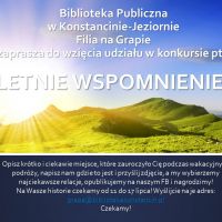 Konkurs "Letnie wspomnienie" w filii na Grapie - 11.07.2022