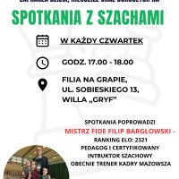Spotkania z szachami - zajęcia cykliczne w filii na Grapie 08, 22, 29  października