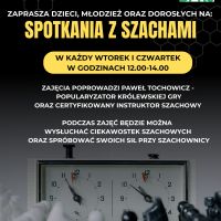Spotkania z szachami - zajęcia cykliczne w filii w Skolimowie  02, 07, 09, 14, 16, 21, 23, 28, 30 lipca