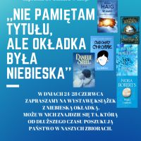 W dniach 24-28 czerwca Biblioteka Publiczna w Konstancinie-Jeziornie zaprasza do udziału w akcji:  ,,Nie pamiętam tytułu, ale okładka była niebieska''