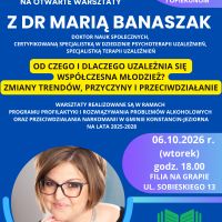 Otwarte warsztaty dla rodziców i opiekunów z dr Marią Banaszak