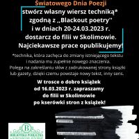 Blackout  poetry w filii w Skolimowie - 20-24.03.2023