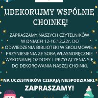 Udekorujmy choinkę w filii w Skolimowie! - 12.12.2022