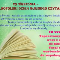 Filia Grapa zaprasza 28 września po książki do wspólnego czytania z okazji Ogólnopolskiego Dnia Głośnego Czytania.