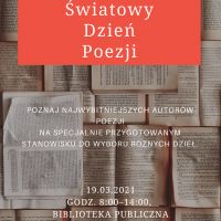 Filia Skolimów zaprasza na Światowy Dzień Poezji