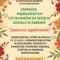 Jesienne zgadywanki w filii w Skolimowie - 17.10.2022
