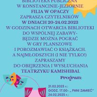 Teatrzyk kamishibai w filii w Opaczy- 21 oraz 24 lutego