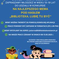 Konkurs na najlepszego bibliotecznego mema 08-15.05.2025 r.