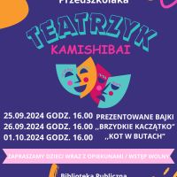 Teatrzyk kamishibai w filii na Grapie- 25-26.09 oraz 01.10.2024 r.