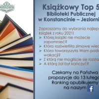 Książkowy Top 5 Biblioteki 2021 r. - 04.02.2022
