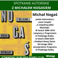 Spotkanie autorskie z Michałem Nogasiem w filii w Skolimowie 26.09.2024 r.