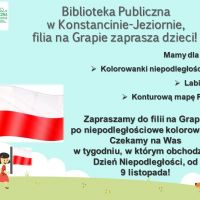 Dzień Niepodległości na Grapie - kolorowanki dla dzieci - 11.11.2021