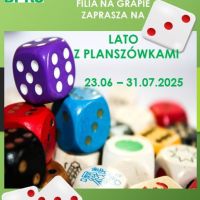Planszówki w filii na Grapie 23.06-31.07.2025 r.