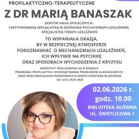 Otwarte warsztaty profilaktyczno-terapeutyczne z dr Marią Banaszak
