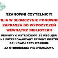 Filia w Słomczynie ponownie otwiera bibliotekę dla Czytelników!
