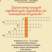 Jesienna krzyżówka w filii w Skolimowie - 15.11.2021
