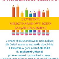 2 kwietnia - Biblioteka Główna zaprasza do świętowania Międzynarodowego Dnia Książki dla dzieci