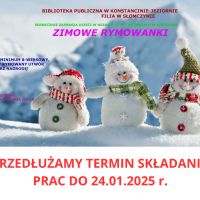 Konkurs ,,Zimowe rymowanki'' w filii w Słomczynie 07-24.01.2025 r.