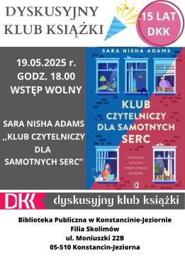 Dyskusyjny Klub Książki w filii w Skolimowie- 19.05.2025 r.