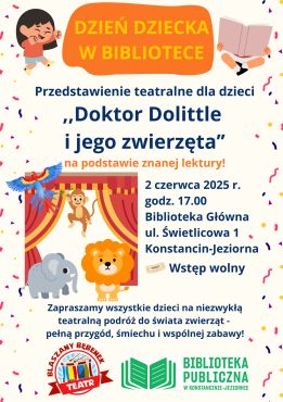 Przedstawienie teatralne z okazji Dnia Dziecka w Bibliotece Głównej