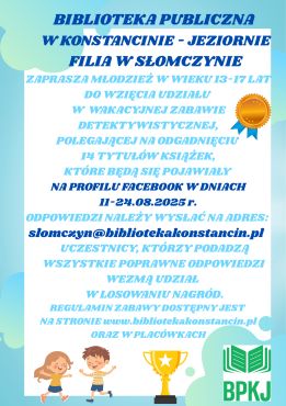 Zabawa ,,Letni detektyw książkowy''