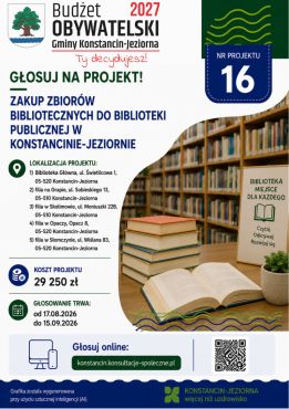 Zagłosuj na projekty biblioteki w Budżecie Obywatelskim 2027!