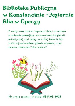 Zabawa czytelnicza w filii w Opaczy 03-14.03.2025 r.