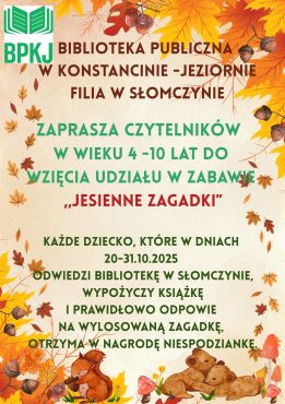 Jesienne zagadki w filii w Słomczynie 20-31.10.2025 r.